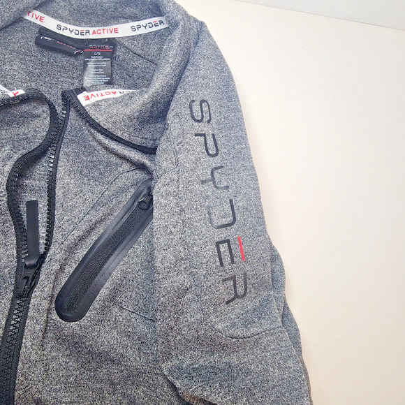 Spyder Jacket Gray Active Proweb Full Zip Up Track Coat Athletic Gym Mens Large - Picture 8 of 8
